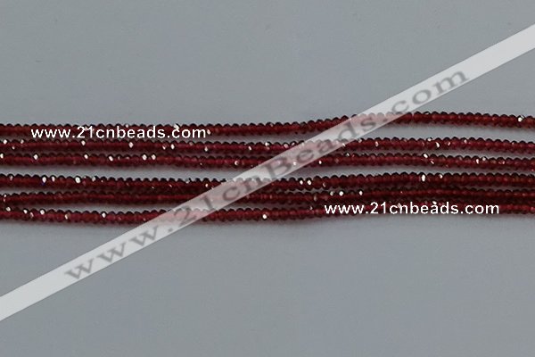 CGA516 15.5 inches 1.5*2.5mm faceted rondelle red garnet beads