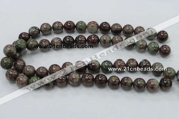 CGA52 15.5 inches 14mm round red green garnet gemstone beads