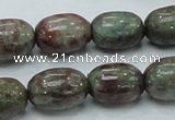 CGA54 15.5 inches 12*16mm egg-shaped red green garnet gemstone beads