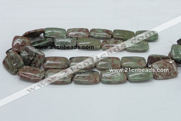 CGA64 15.5 inches 20*30mm rectangle red green garnet gemstone beads