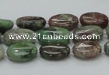 CGA65 15.5 inches 10*14mm oval red green garnet gemstone beads