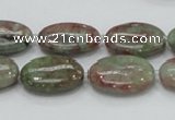 CGA66 15.5 inches 15*20mm oval red green garnet gemstone beads