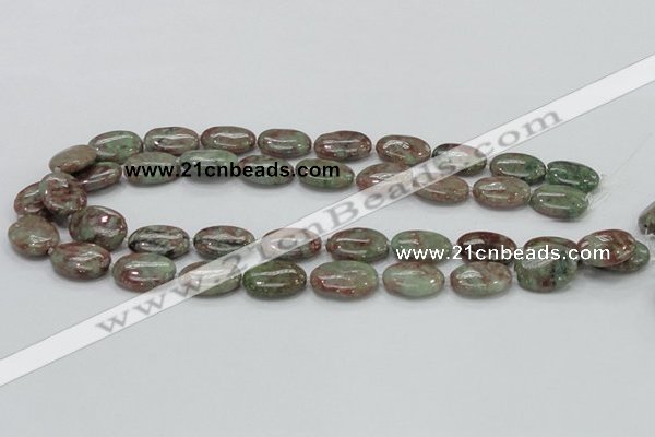 CGA66 15.5 inches 15*20mm oval red green garnet gemstone beads