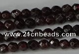 CGA661 15.5 inches 4mm faceted round red garnet beads wholesale