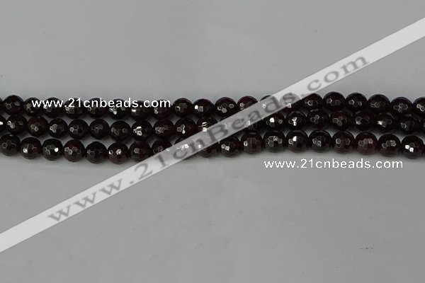 CGA662 15.5 inches 6mm faceted round red garnet beads wholesale