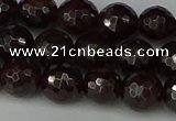 CGA663 15.5 inches 8mm faceted round red garnet beads wholesale