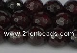 CGA664 15.5 inches 10mm faceted round red garnet beads wholesale