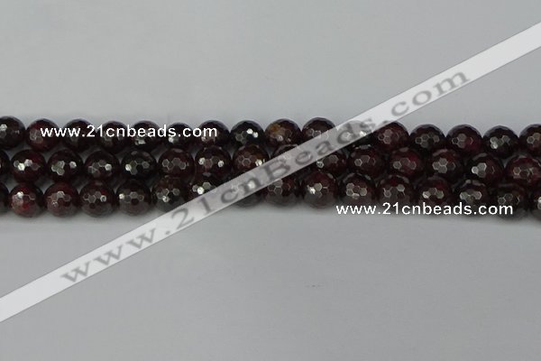 CGA664 15.5 inches 10mm faceted round red garnet beads wholesale