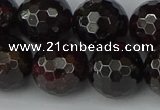 CGA666 15.5 inches 14mm faceted round red garnet beads wholesale