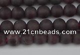 CGA671 15.5 inches 6mm round matte red garnet beads wholesale