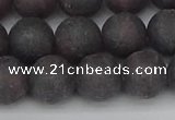 CGA673 15.5 inches 10mm round matte red garnet beads wholesale