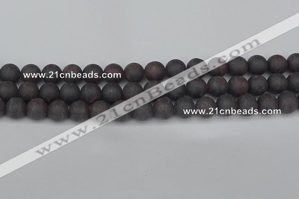 CGA673 15.5 inches 10mm round matte red garnet beads wholesale