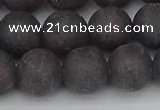 CGA674 15.5 inches 12mm round matte red garnet beads wholesale