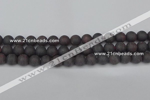 CGA674 15.5 inches 12mm round matte red garnet beads wholesale