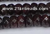 CGA679 15.5 inches 5*9mm faceted rondelle red garnet beads