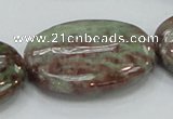 CGA68 15.5 inches 30*40mm oval red green garnet gemstone beads