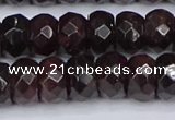 CGA680 15.5 inches 6*11mm faceted rondelle red garnet beads