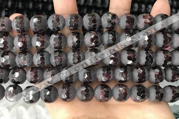 CGA691 15.5 inches 10mm faceted round red garnet beads