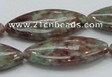 CGA70 15.5 inches 20*40mm horse eye red green garnet gemstone beads