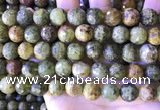 CGA708 15.5 inches 12mm faceted round green garnet beads