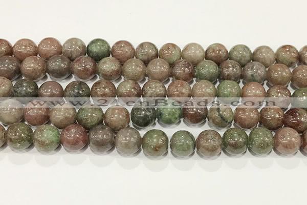 CGA718 15.5 inches 10mm round Chinese red & green garnet beads