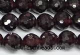 CGA736 15 inches 6mm faceted round red garnet beads