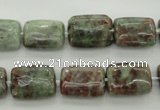 CGA74 15.5 inches 10*14mm rectangle red green garnet gemstone beads