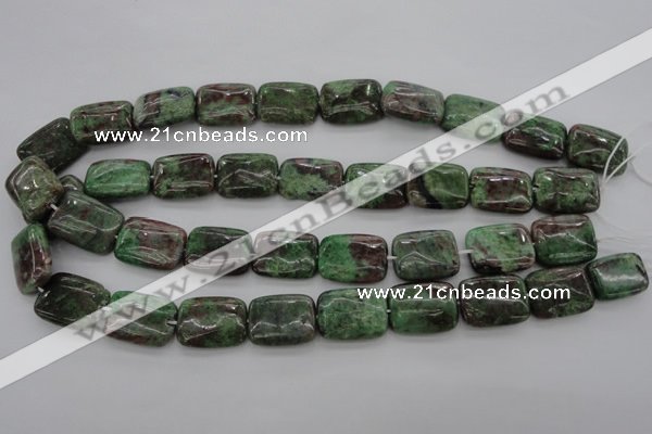 CGA77 15.5 inches 15*20mm rectangle red green garnet gemstone beads