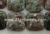 CGA81 15.5 inches 20*20mm square red green garnet gemstone beads