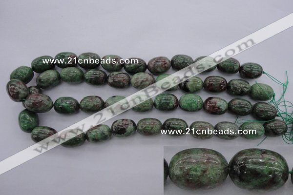 CGA85 15.5 inches 13*18mm egg-shaped red green garnet gemstone beads