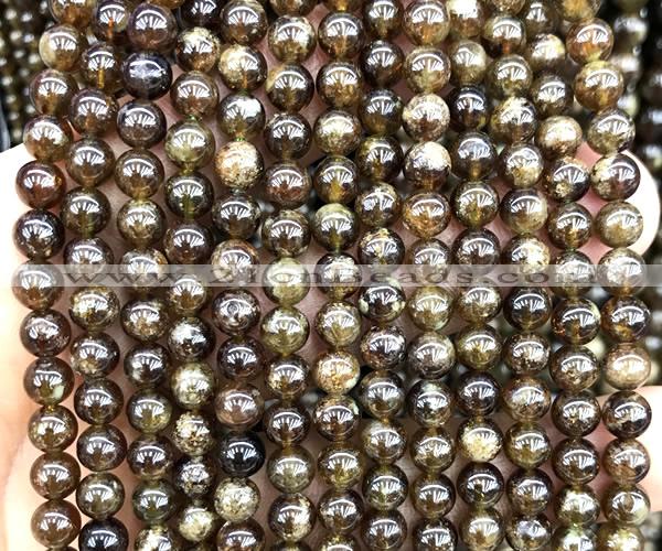 CGA881 15 inches 6mm round green garnet beads wholesale