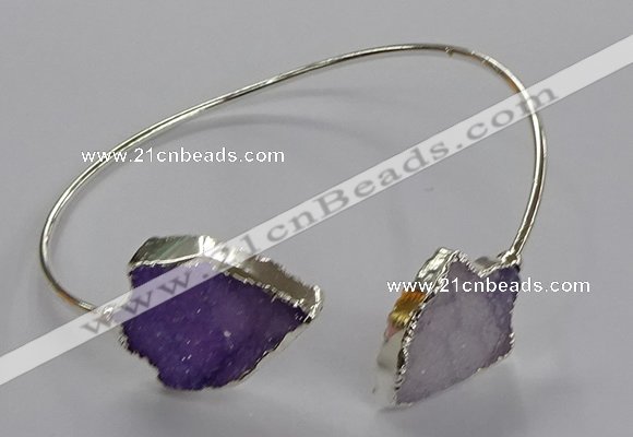 CGB1009 15*20mm - 18*25mm arrowhead druzy agate bangles wholesale