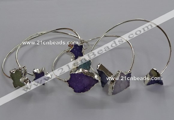 CGB1026 10*12mm - 18*25mm freeform druzy agate bangles