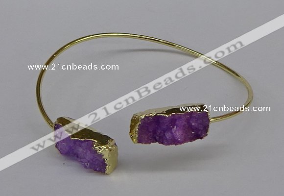 CGB1032 8*18mm - 10*20mm freeform druzy agate bangles