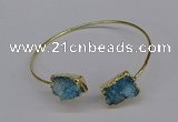 CGB1034 8*18mm - 10*20mm freeform druzy agate bangles