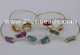 CGB1038 8*18mm - 10*20mm freeform druzy agate bangles