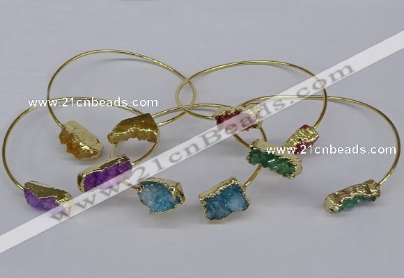 CGB1038 8*18mm - 10*20mm freeform druzy agate bangles