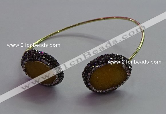 CGB1501 18*25mm - 20*28mm freeform druzy agate bangles wholesale