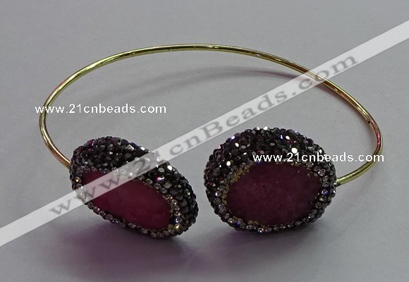 CGB1503 18*25mm - 20*28mm freeform druzy agate bangles wholesale