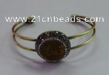 CGB1512 25mm coin plated druzy agate bangles wholesale