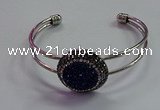 CGB1514 25mm coin plated druzy agate bangles wholesale