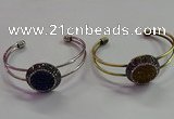 CGB1517 25mm coin plated druzy agate bangles wholesale