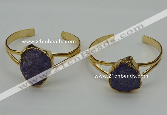 CGB2002 22*30mm - 25*30mm freeform druzy agate gemstone bangles