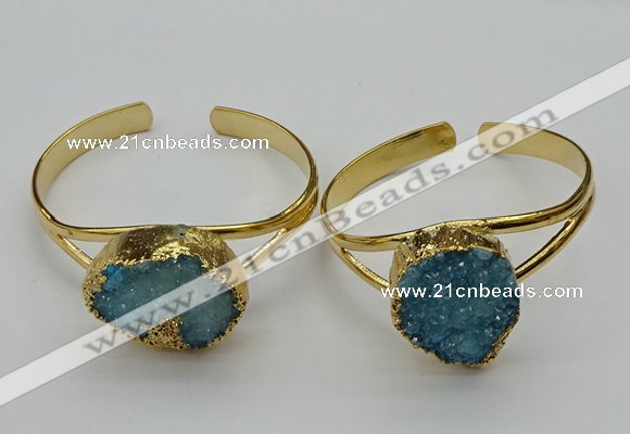 CGB2004 22*30mm - 25*30mm freeform druzy agate gemstone bangles