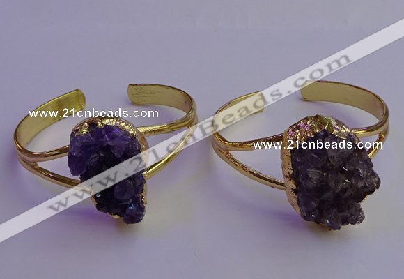 CGB2008 20*30mm - 25*30mm freeform druzy amethyst bangles