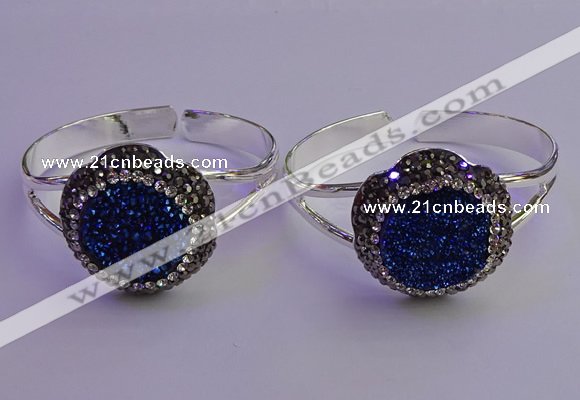 CGB2017 30mm flower druzy agate gemstone bangles wholesale