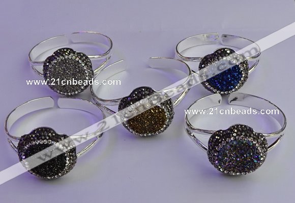 CGB2018 30mm flower druzy agate gemstone bangles wholesale