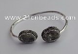 CGB2021 16*20mm freeform plated druzy agate bangles wholesale