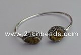 CGB2022 16*20mm freeform plated druzy agate bangles wholesale