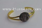 CGB2028 25mm coin plated druzy agate bangles wholesale